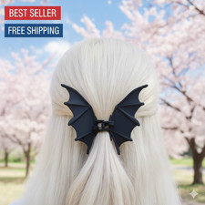 Halloween Metal Bat Hair Clip for Women – Gothic Black Shark Clip, Spooky Hair