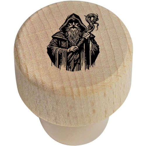 Wizard with staff bottle - 'wizard, staff'