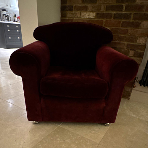 Burgundy upholstered tub style - upholstered,
