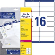 Genuine Avery L7162 Labels Laser Printer Labels 99.1 x 33.9 mm - 16 per sheet
