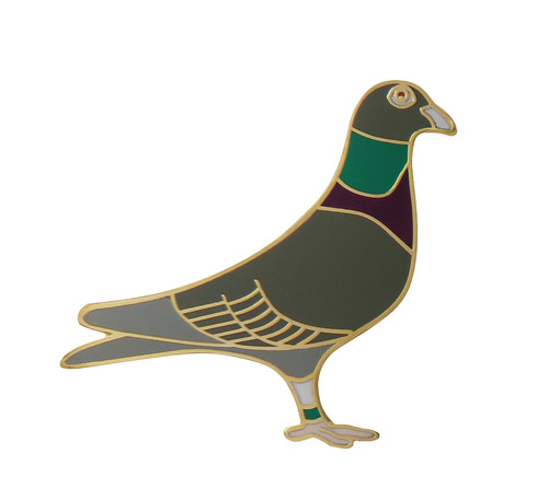 Racing pigeon pin - racing, badge