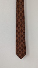 Burberry London Silk Tie Brown Tree Print Made in England