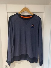 Psycho Bunny Sweatshirt Men’s M Blue Long Sleeve Stripe Crew Neck Pullover