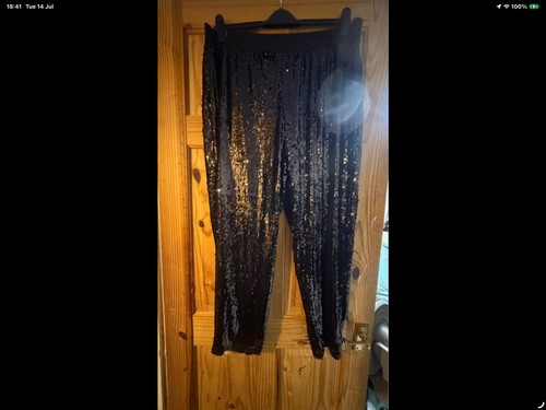 Black sequin trousers size - black,