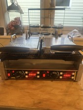 Buffalo commercial double contact ribbed grill/panini press griddle
