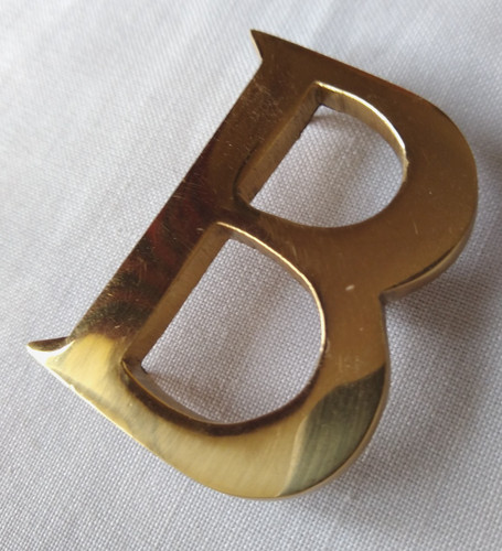 Solid brass letter - solid, "b"