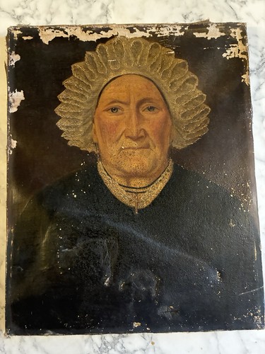 Antique oil canvas - oil, on