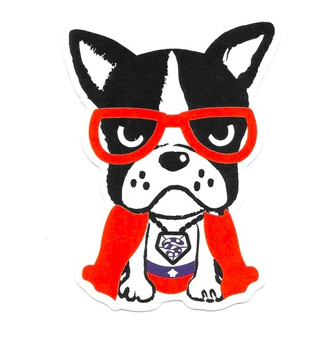 Superhero french bulldog vinyl - bulldog,