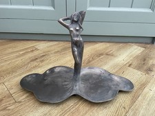Art nouveau silver plate - art, lady