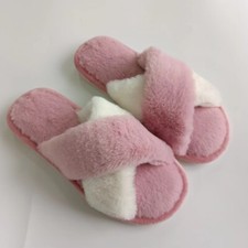 NEW WOMEN CROSS STRAP FLUFFY