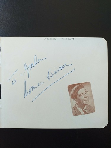 Norman wisdom signed page - signed,