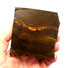Tiger Iron Slice South Africa Banded Tiger Eye and Hematite 8cm UNPOLISHED