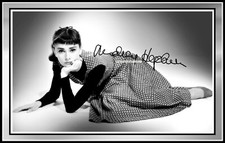 Audrey Hepburn, Signed, Cotton Canvas Image set on A Background - Lim/Ed (AH-14)
