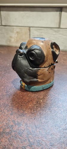 Cold painted bronze dogs - dogs, head