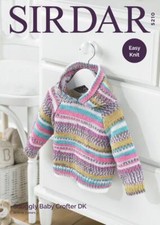 Sirdar Knitting Pattern - Snuggly Baby Crofter DK, Hooded Sweater 5210