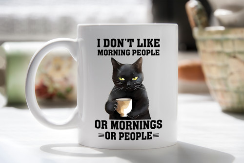 Funny black cat mug - mug,, like