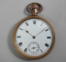 ANTIQUE WALTHAM TRAVELER ROLLED GOLD POCKET WATCH 1912 vintage