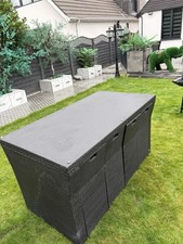 8-Seater Grey Rattan Dining Set - Tuck in Chairs