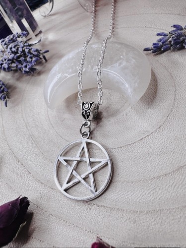 Gothic silver pentagram - gothic,