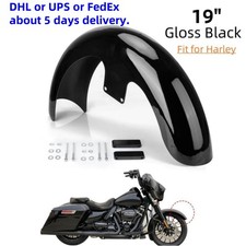 Vivid Black 19" Wheel Wrap Front Fender For Harley Road Electra Glide Road King