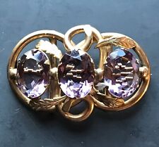 Victorian Pinchbeck Amethyst Brooch