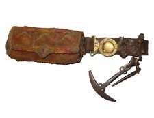 Antique 1800s Afghan Tinder Box Pouch Fire Starter Flint Steel Striker Flintlock