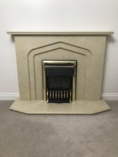 Cream marble arch fire - marble,
