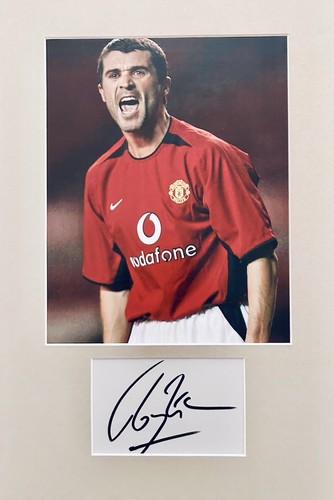 Roy keane hand signed 6x4 - hand, card