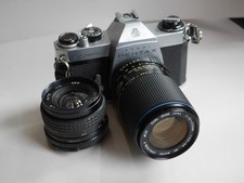Pentax Spotmatic SP II camera 28mm Danubia & 70-210mm carl Zeiss Jena zo0m lens