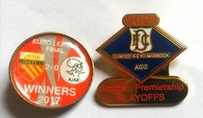 Football Metal Badges, Man Utd V Ajax, Euro Final, Dundee V Kilmarnock. Playoff.