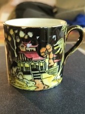 Royal Winton Grimwades Design 1951 "Pekin" Hand Painted black Chinoiserie