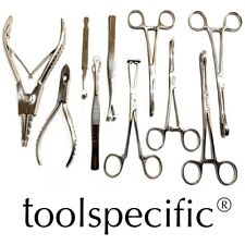 10pc Pro Body Piercing Clamps Tool Set for Tongue Belly Septum Nose Lip Ear #A