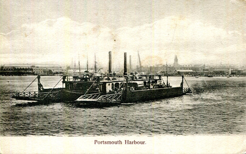 1906 postcard chain - ferry, in