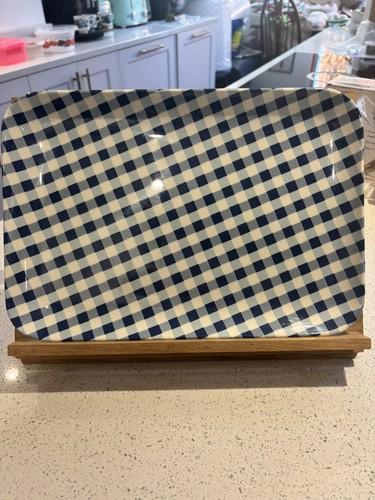 Vintage blue white gingham - blue,