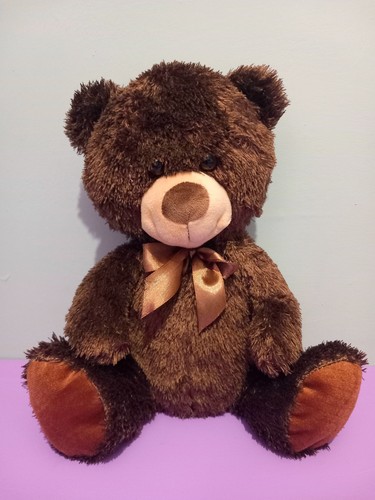 Plush brown fluffy teddy - a,