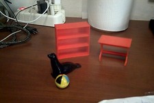 bookcase cabinet 8.5x8.5 + desk 8x4.5x5, stork logo made in Italy + seal