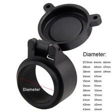 Black Rifle Scope Lens Cover Flip Up Cap Quick Spring Protection Objective Lens