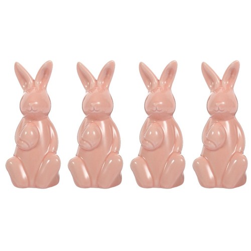 Set pink ceramic bunny - set,