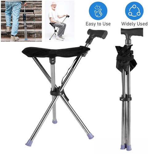 Folding walking stick seat - stick,