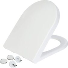 LUXURY D SHAPE HEAVY DUTY SOFT CLOSE TOILET BATHROOM SEAT WITH TOP FIXING HINGES