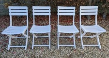 X4 TRICONFORT GARDEN/BEACH FOLDABLE CHAIRS FULLY RESTORED ALL WHITE  FAR'OW&BALL