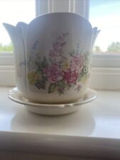 Floral Plant Pot Cottage Garden Flowers Roses Planter Delphiniums Staffordshire