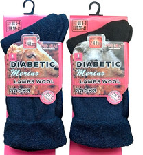 Diabetic Socks for Women Extra Wide Thermal Ladies Merino Wool Winter Bed Socks