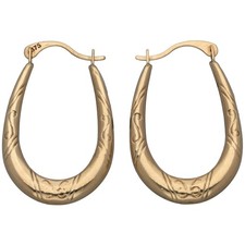 9ct Gold Earrings 0.73g Creole