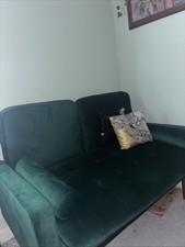 Dusk Hampshire Dark Olive Green Matte Velvet 3 Seater Sofa RRP £559