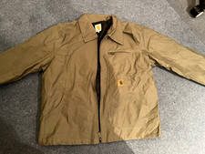 Carhartt Canvas Jacket Medium Olive Green Quilted Reworked Lightweight