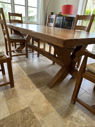 French oak dining table - french,