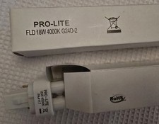 2x New PRO-LITE FLD 18W G24D-2 2-Pin CFL Bulb 4000K Cool White PL-C Lamp
