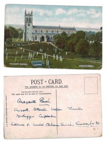Vintage postcard aysgarth - vintage,