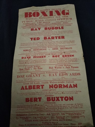 Rare boxing programme - rare, public